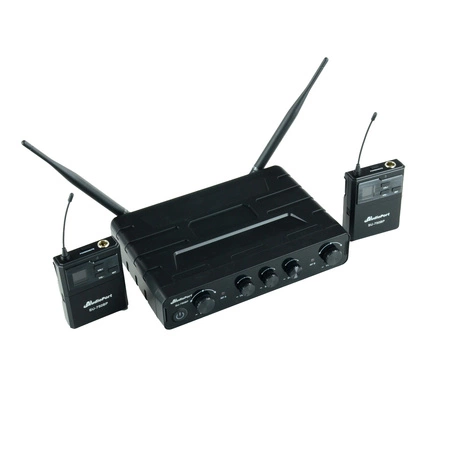 Zestaw mikrofonów bezprzewodowych UHF 2x nagłowny bodypack krawatowy Audioport SU-750BP