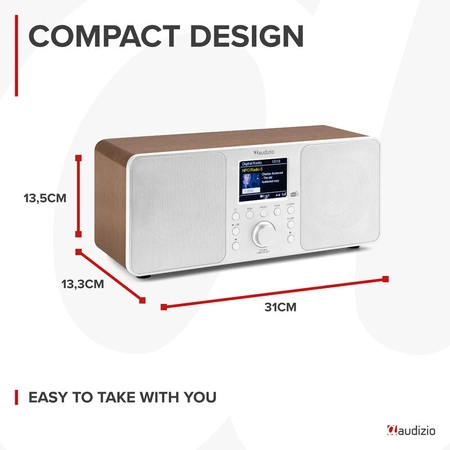 Radio stereo Genua DAB+ BT białe Audizio