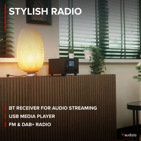 Radio Audizio Vieste DAB+ z subwooferem, czarne