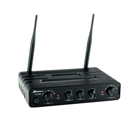 Zestaw mikrofonów bezprzewodowych UHF 2x nagłowny bodypack krawatowy Audioport SU-750BP