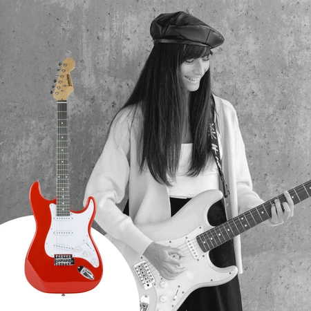 Gitara elektryczna - kompletny zestaw -Golden Guitar STEG-20 Czerwona Stratocaster