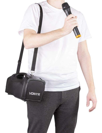 Mobilny zestaw nagłośnieniowy PA Vonyx ST014 z bezprzewodowym mikrofonem ręcznym