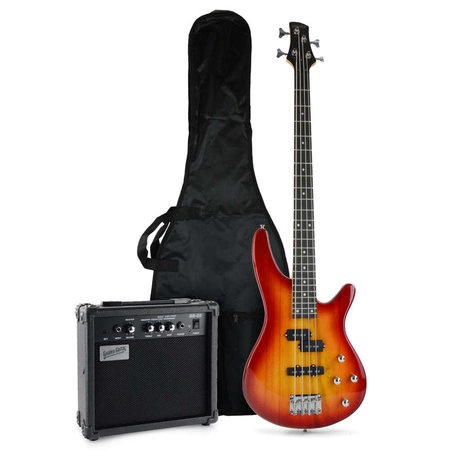 Gitara basowa kompletny zestaw Wiśnia Golden Guitar PBGB-50 Wiśnia