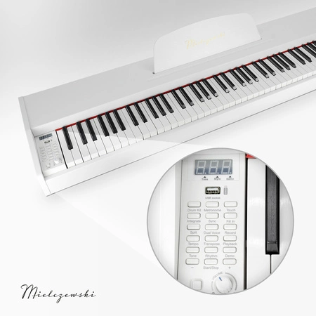 Pianino cyfrowe 88 klawiszy ARIA I białe Mielczewski