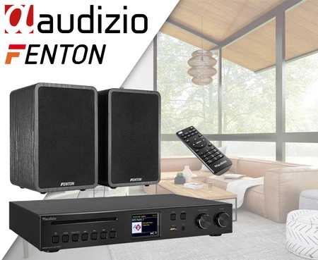 Radio internetowe Brescia DAB+ FM CD BT + 2x kolumna+ okablowanie