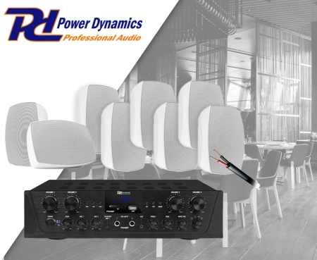 Zestaw głośników naściennych 8 x BHW60WH 6" 120W z wzmacniaczem 4 strefowym