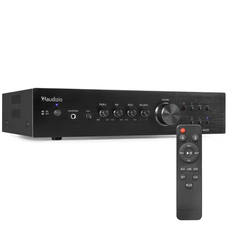 Zestaw Audizio: 2-kanałowy wzmacniacz HiFi 8 Ohm BT AD220B + radio internetowe Adria WiFi DAB+ BT