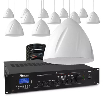 Zestaw białych głośników wiszących 12 x 5.25" PDS40W z wzmacniaczem