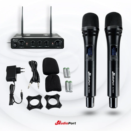 Zestaw mikrofonów bezprzewodowych doręcznych UHF+ stacja Audioport SU-750HH