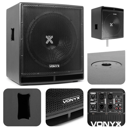 Zestaw nagłośnieniowy kompletny system dźwiękowy aktywny 2.1 - 2400W Vonyx