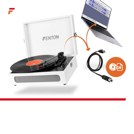 Gramofon w walizce RP118F Fenton wejście/wyjście BT beżowy