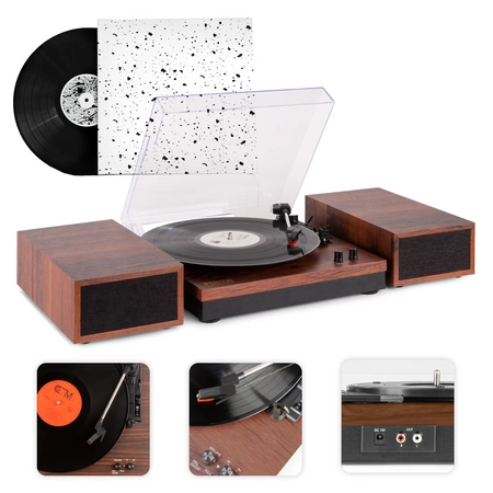 Gramofon RP165C Fenton głośniki BT brązowy