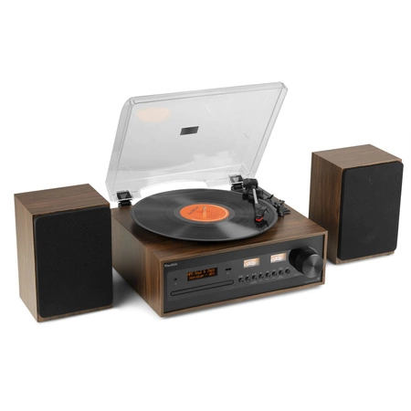 Gramofon retro Boston CD USB radio DAB głośniki Audizio