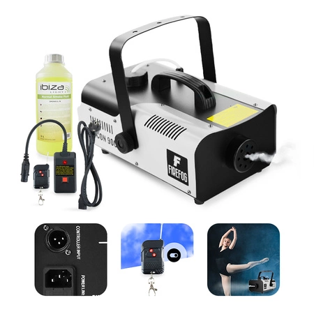 Zestaw: Wytwornica dymu 900W Falcon900 dwa piloty Firefog + Płyn 1L