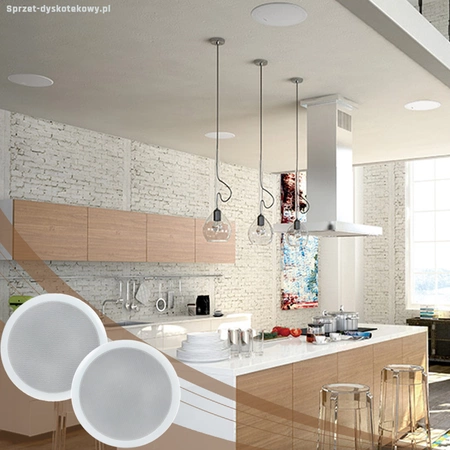 Zestaw instalacyjny 100V, głośnik sufitowy, wzmacniacz, okablowanie Power Dynamics