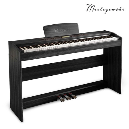 Pianino cyfrowe ważone z mechanizmem młoteczkowym ze statywem CANTATA czarne Mielczewski