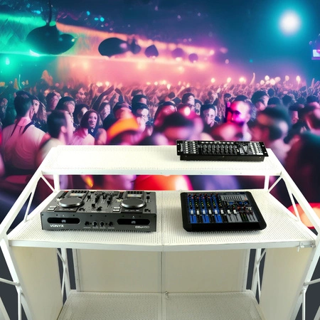 Stół stanowisko DJ składane białe + torba
