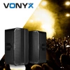 Zestaw kolumn aktywnych Vonyx VD715A z Bluetooth i bezprzewodowym parowaniem stereo - Bi-amp - 15 cali - 1800W