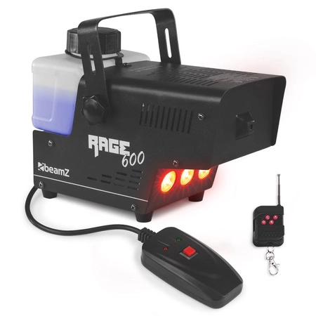 Zestaw: Wytwornica dymu LED 600W Rage600LED+ płyn do dymu 5l Beamz