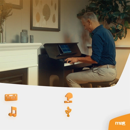 Zestaw: Pianino cyfrowe 61-klawiszowe ze statywem RhapsodyDP61 Max+ ławka