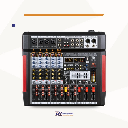 Mikser sceniczny 6-kanałowy PDM-T604 DSP/MP3 Power Dynamics