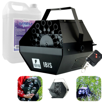 Zestaw: Wytwornica baniek 60W Ibis pilot Firefog czarna + płyn 5L