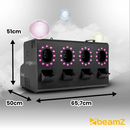 Zestaw: Wytwornica dymu i baniek z diodami RGBW Cyclone400+ płyn do dymu i baniek