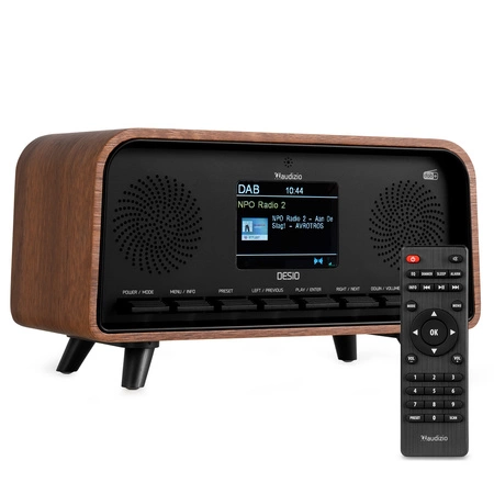 Radio DAB+ i FM w stylu retro Desio ciemne drewno Audizio