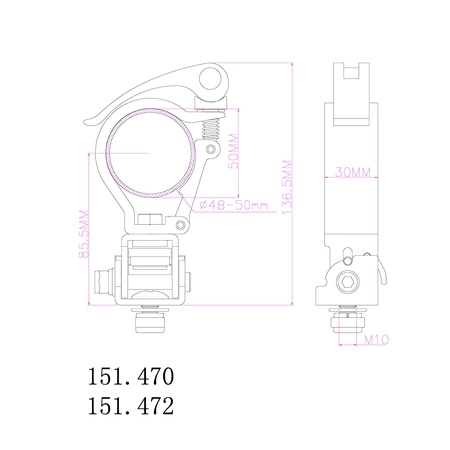 Zestaw 10x Półzłącze BC50-50F zacisk szybkozamykający Aluminiowy