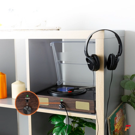 Gramofon RP106DW Fenton głośniki USB brązowy