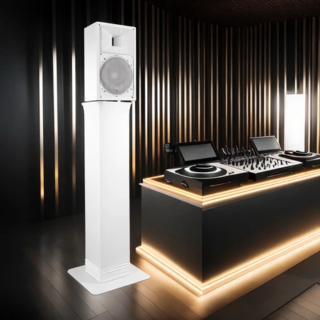 Biały totem 100-175cm PTS23W statyw sceniczny Dj z akcesoriami