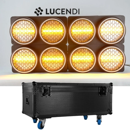 Zestaw: 4x reflektor retro LED RGB COB Lucendi R2 + Case