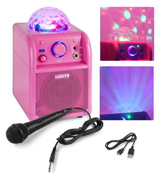 Głośnik z półkulą do karaoke LED BT RGB Vonyx SBS50P