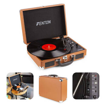 Gramofon w walizce RP115F Fenton BT brązowy