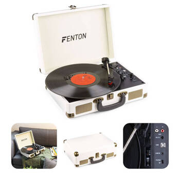 Gramofon w walizce  RP115G Fenton BT kremowy