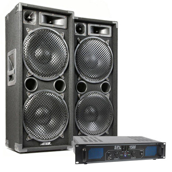 Zestaw: 2x kolumna pasywna 2x 12'' 1400W MAX +wzmacniacz+ okablowanie