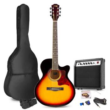 Zestaw: Gitara elektroakustyczna ShowKit Max sunburst+ wzmacniacz+ akcesoria