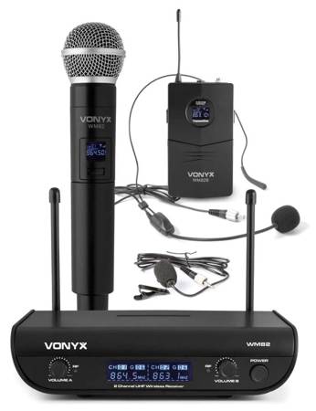 Bezprzewodowy zestaw mikrofonowy Vonyx WM82C