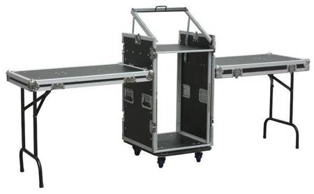 Duży Rack Case z podwójnym stołem 16U + 10U