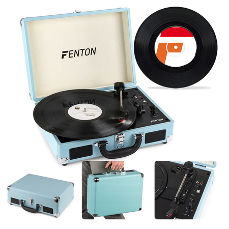 Gramofon w walizce RP115 Fenton BT niebieski+ winyl gratis