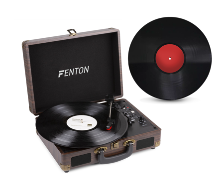 Gramofon w walizce RP115B Fenton brązowy+ winyl gratis