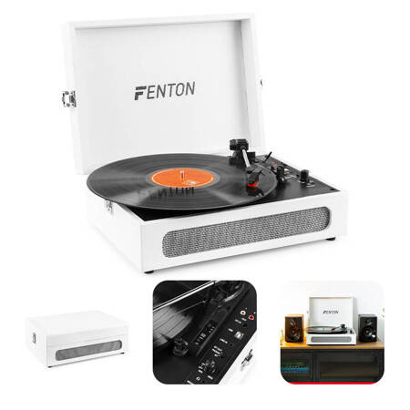 Gramofon w walizce RP118F Fenton wejście/wyjście BT beżowy