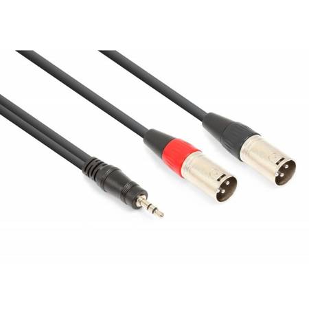 Kabel 2x XLR męski - mini Jack (3,5mm) Stereo 1,5m