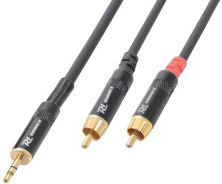 Kabel mini Jack 3,5 Stereo - 2x Cinch RCA męski 3m