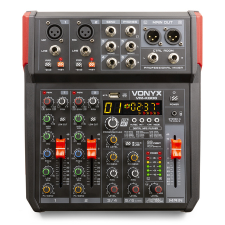 Mikser muzyczny 6-kanałowy VM-KG06 BT/DSP/USB Vonyx