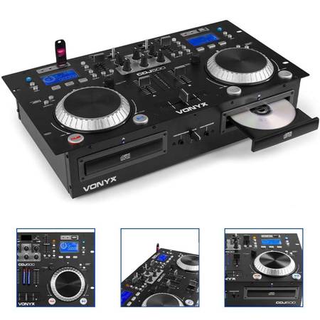 Podwójny odtwarzacz CD MP3 USB Bluetooth Vonyx CDJ500