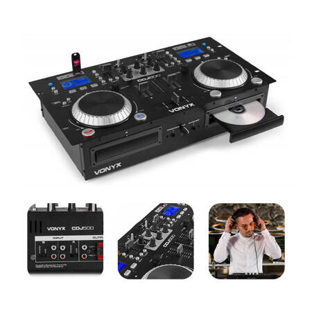 Podwójny odtwarzacz CD MP3 USB Bluetooth Vonyx CDJ500