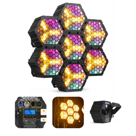 Zestaw: 7x reflektor blinder LED lampa retro DJ RB90 Beamz