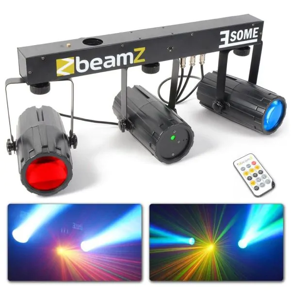 Zestaw BeamZ 3-Some Light z 2x57 diodami LED RGBW i laserem R/G