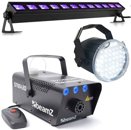 Zestaw: Wytwornica dymu LED 700W S700-LED+ belka ultrafiolet+ stroboskop